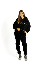 Load image into Gallery viewer, BLACK EMBROIDERY HOODIE
