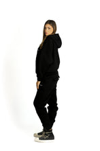 Load image into Gallery viewer, BLACK EMBROIDERY HOODIE
