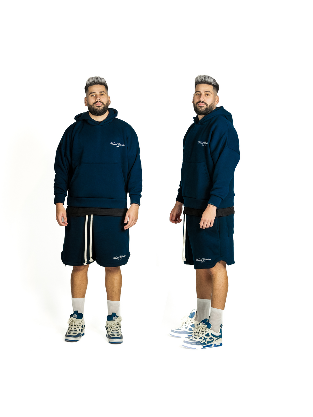 NAVY EMBROIDERY HOODIE