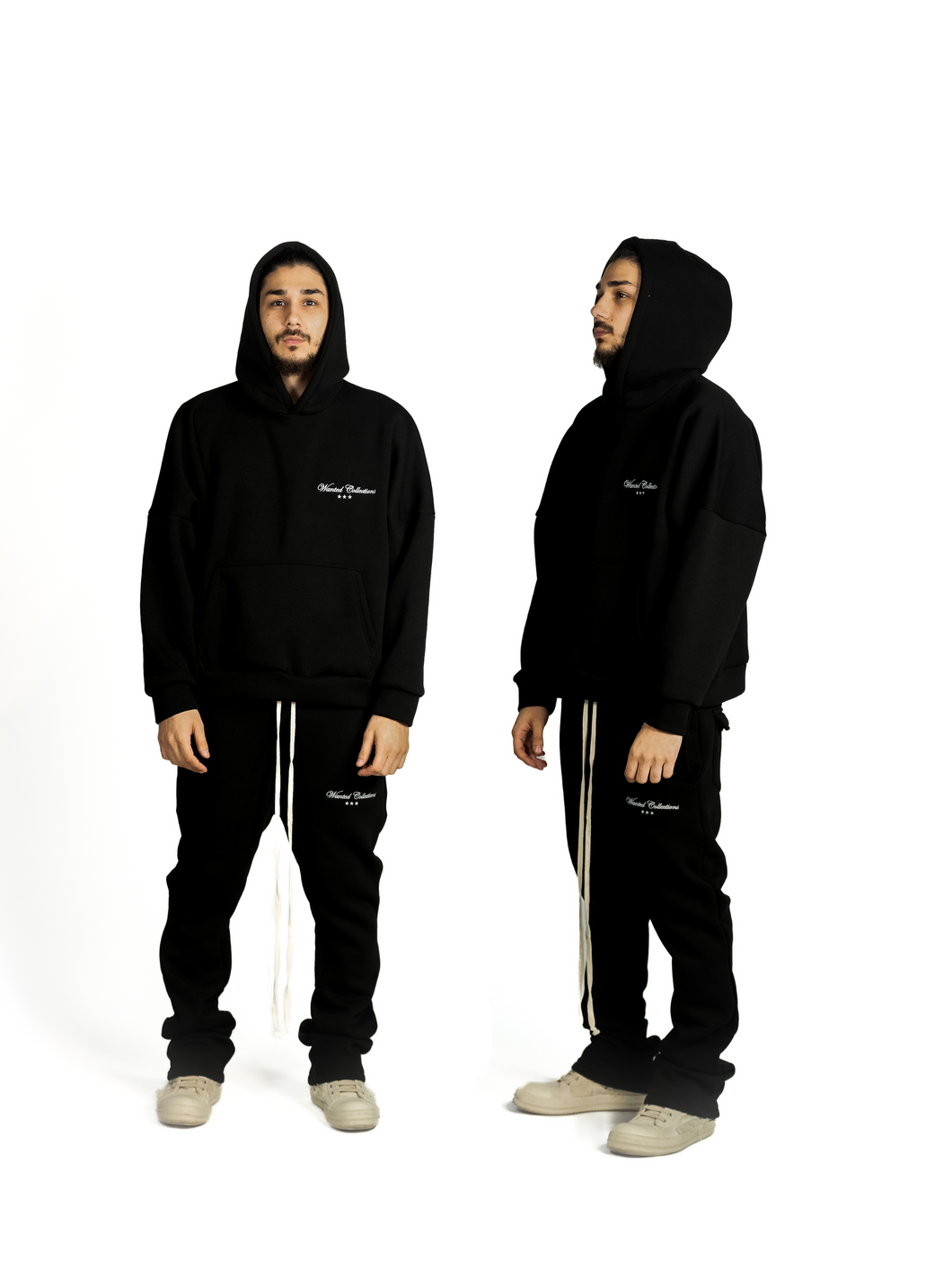 BLACK EMBROIDERY HOODIE