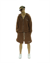 Load image into Gallery viewer, BROWN ZIP HOODIE - DUBAI
