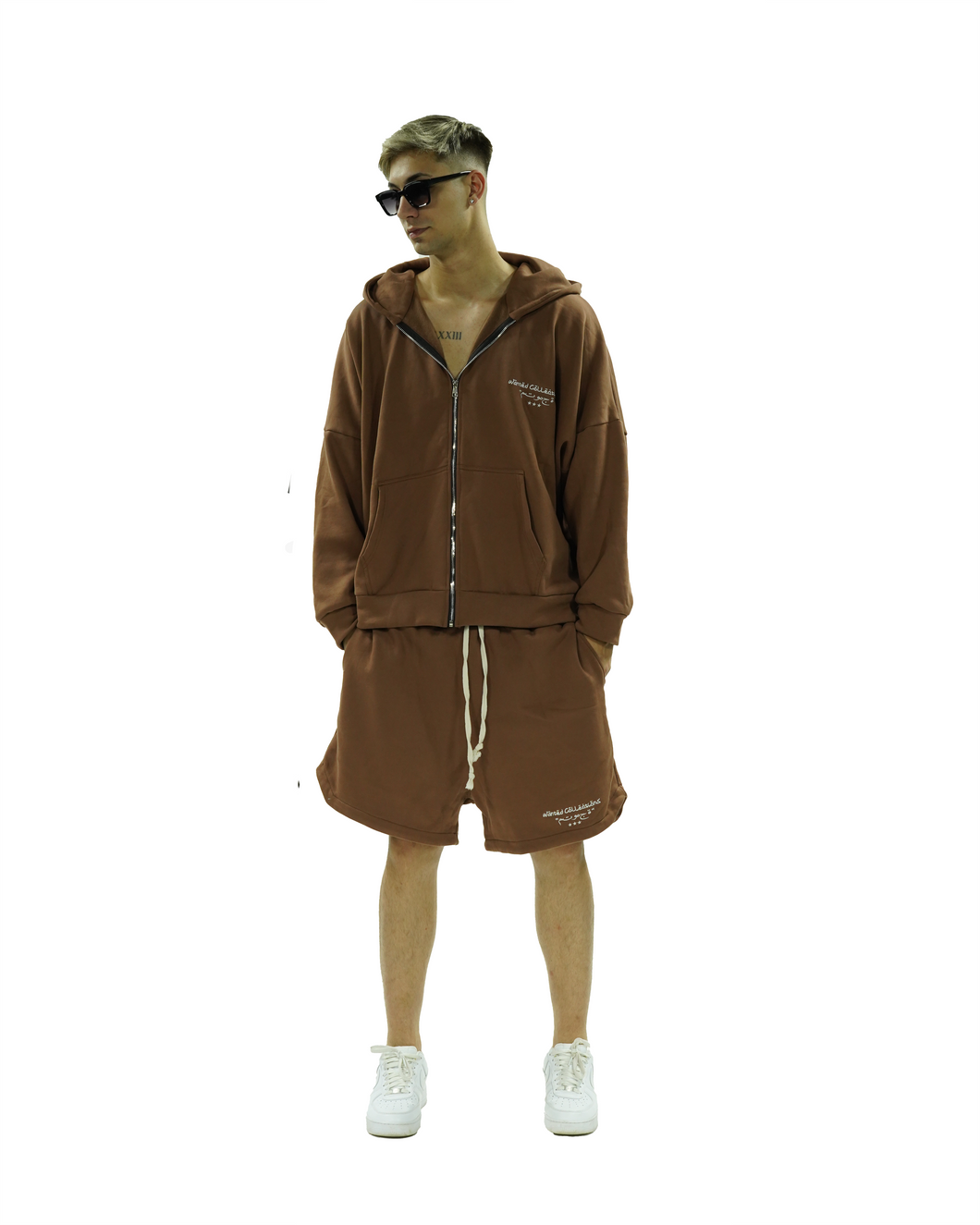 BROWN ZIP HOODIE - DUBAI