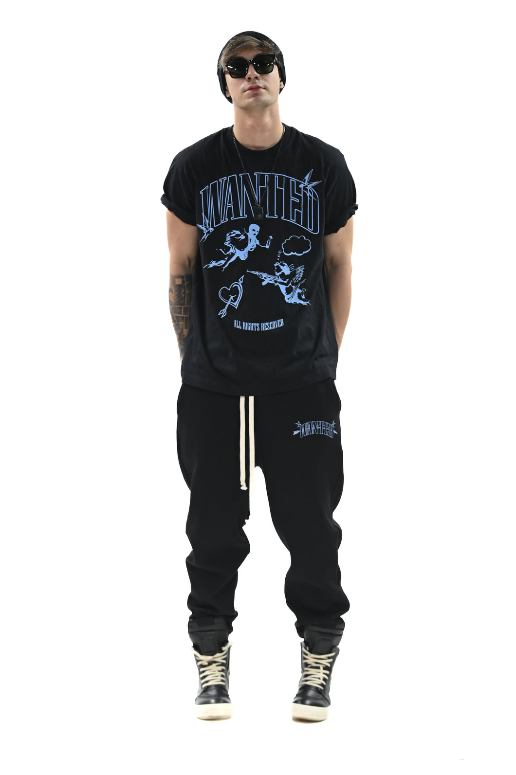 VALENTINE'S DAY SWEATPANTS - BLACK